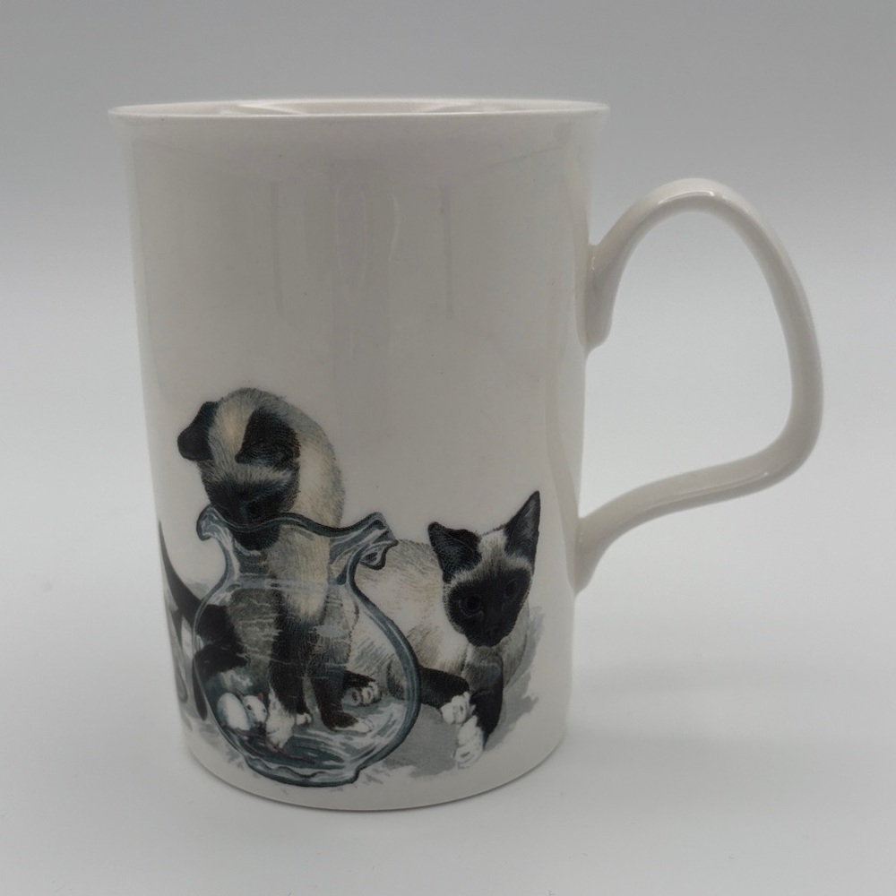 Vintage Roy Kirkham Kitten Lovers Bone China Mug Siamese Cats & Kittens 1989